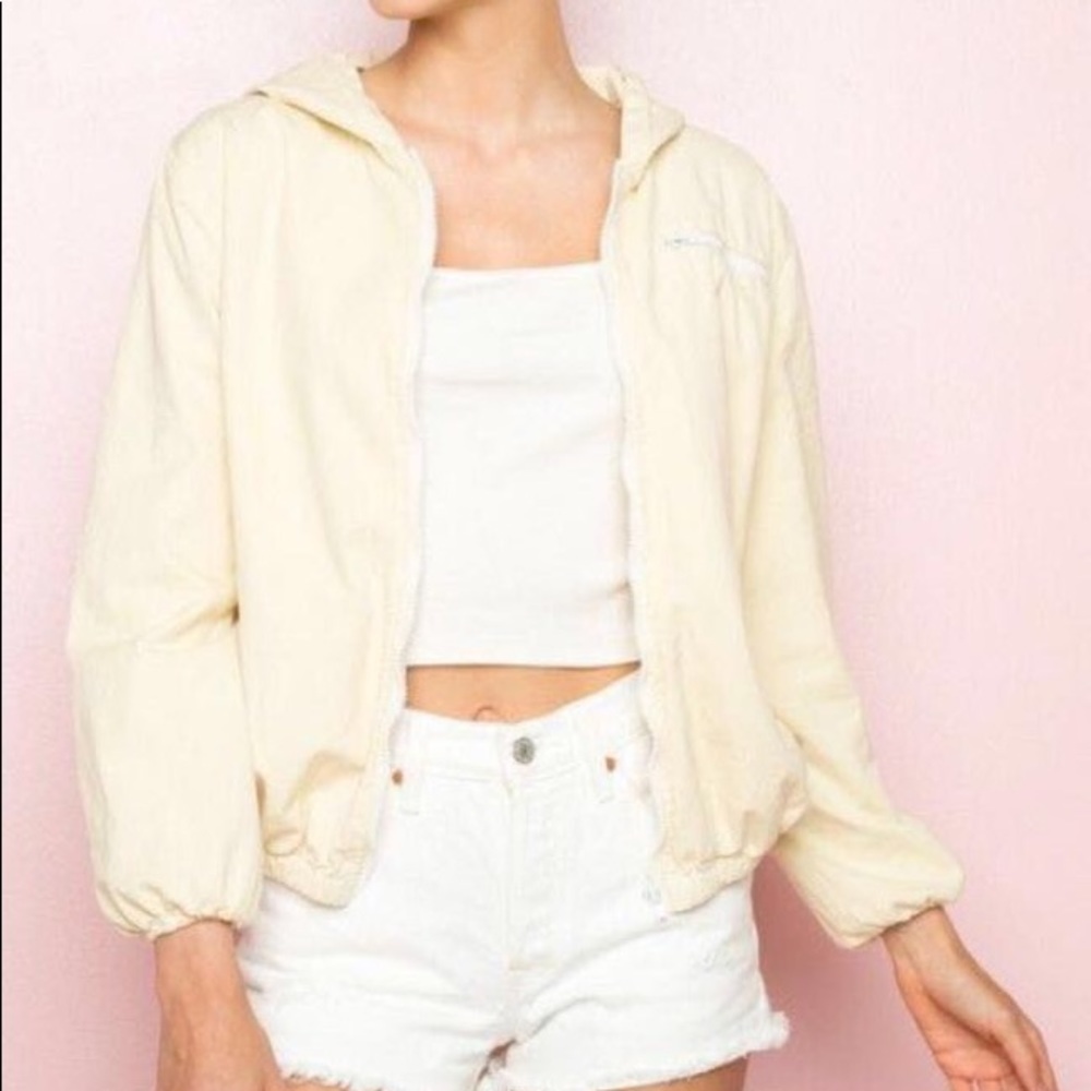 Brandy Melville yellow zip up jacket